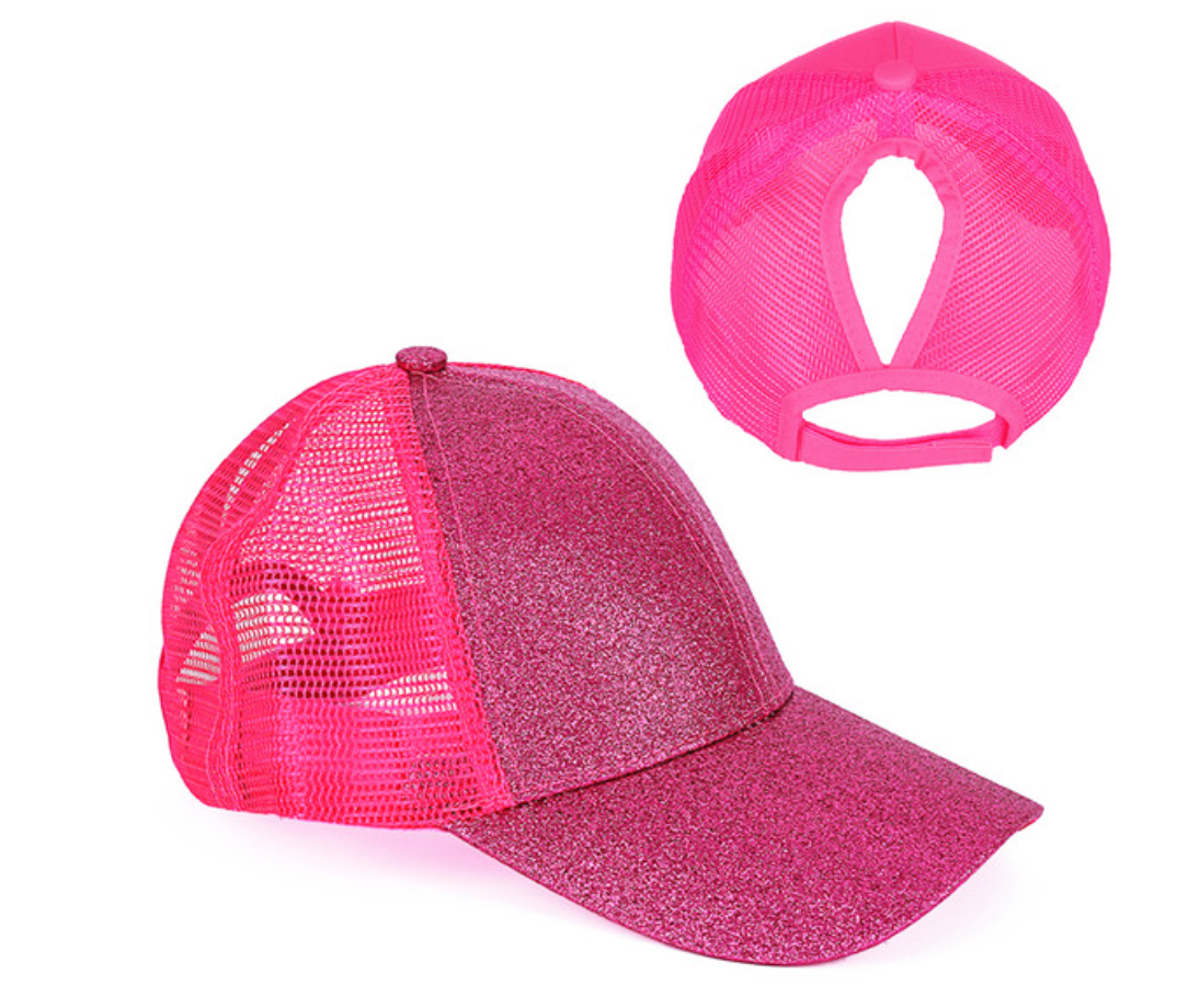 KIDS Sparkle Ponytail Trucker Hat Cap