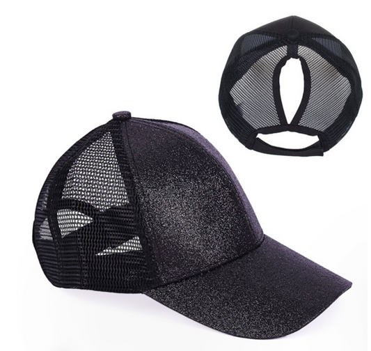 KIDS Sparkle Ponytail Trucker Hat Cap
