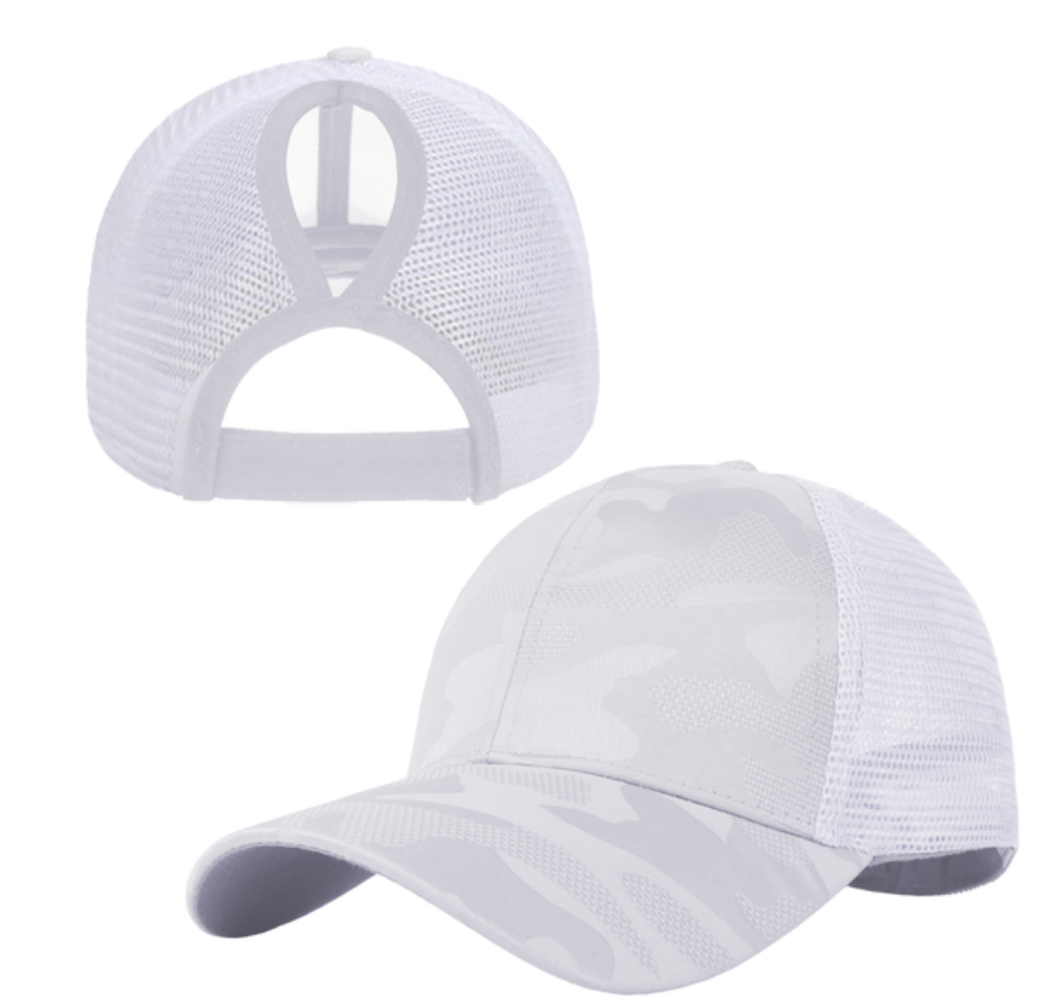 Ponytail Criss Cross Back Baseball Trucker Hat Cap