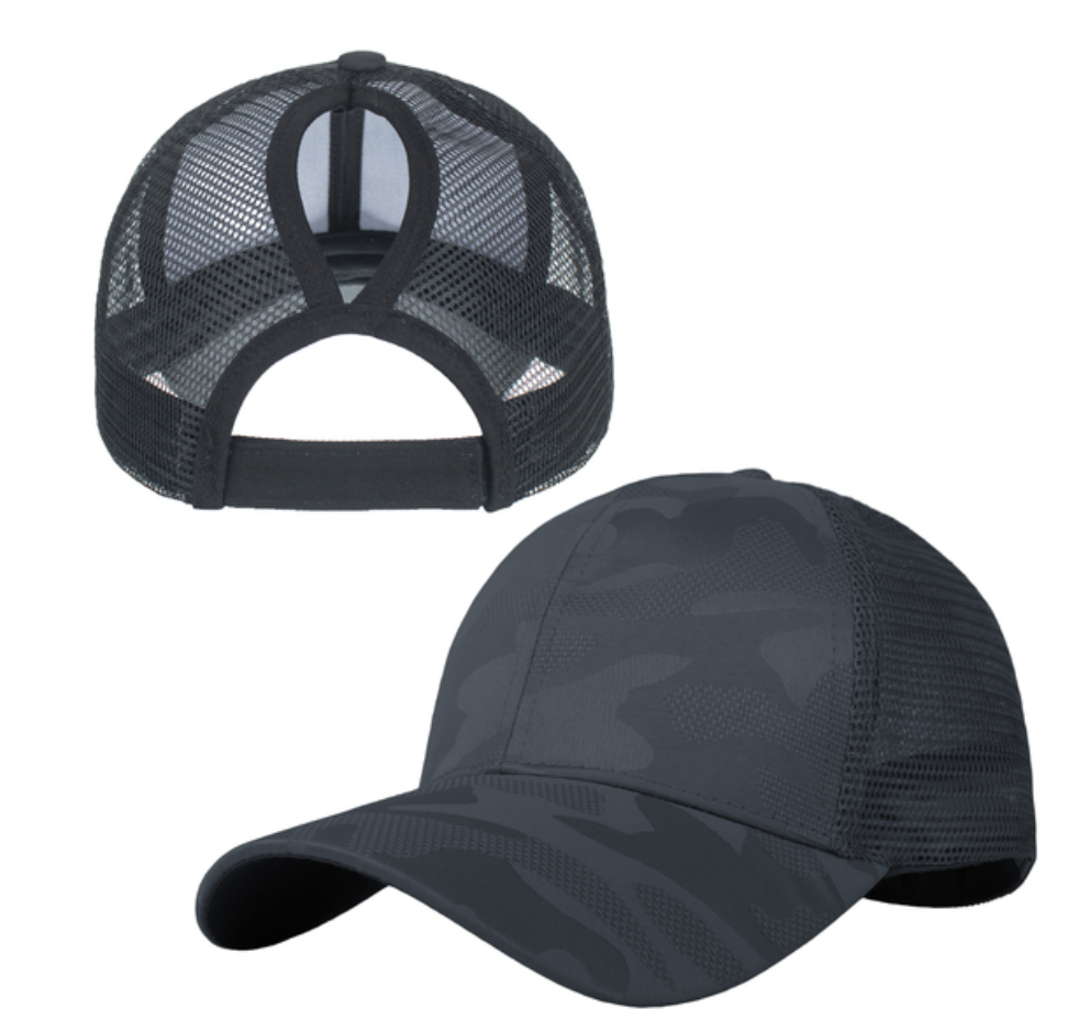Ponytail Criss Cross Back Baseball Trucker Hat Cap