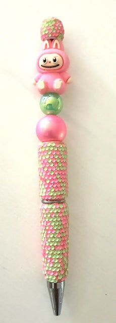 Pink Monster Beaded Pen