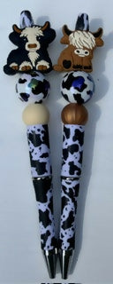 Highland Cow Beaded Pen