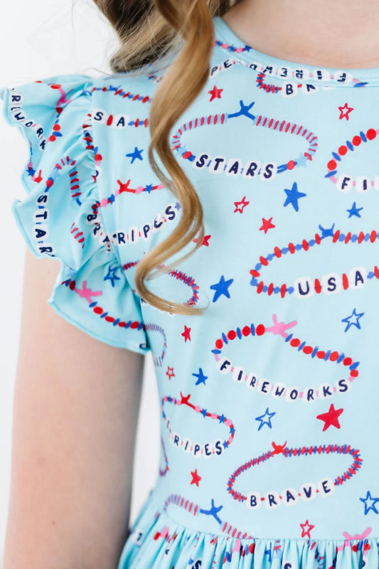 Mila & Rose: Miss Americana Flutter Sleeve Twirl Dress