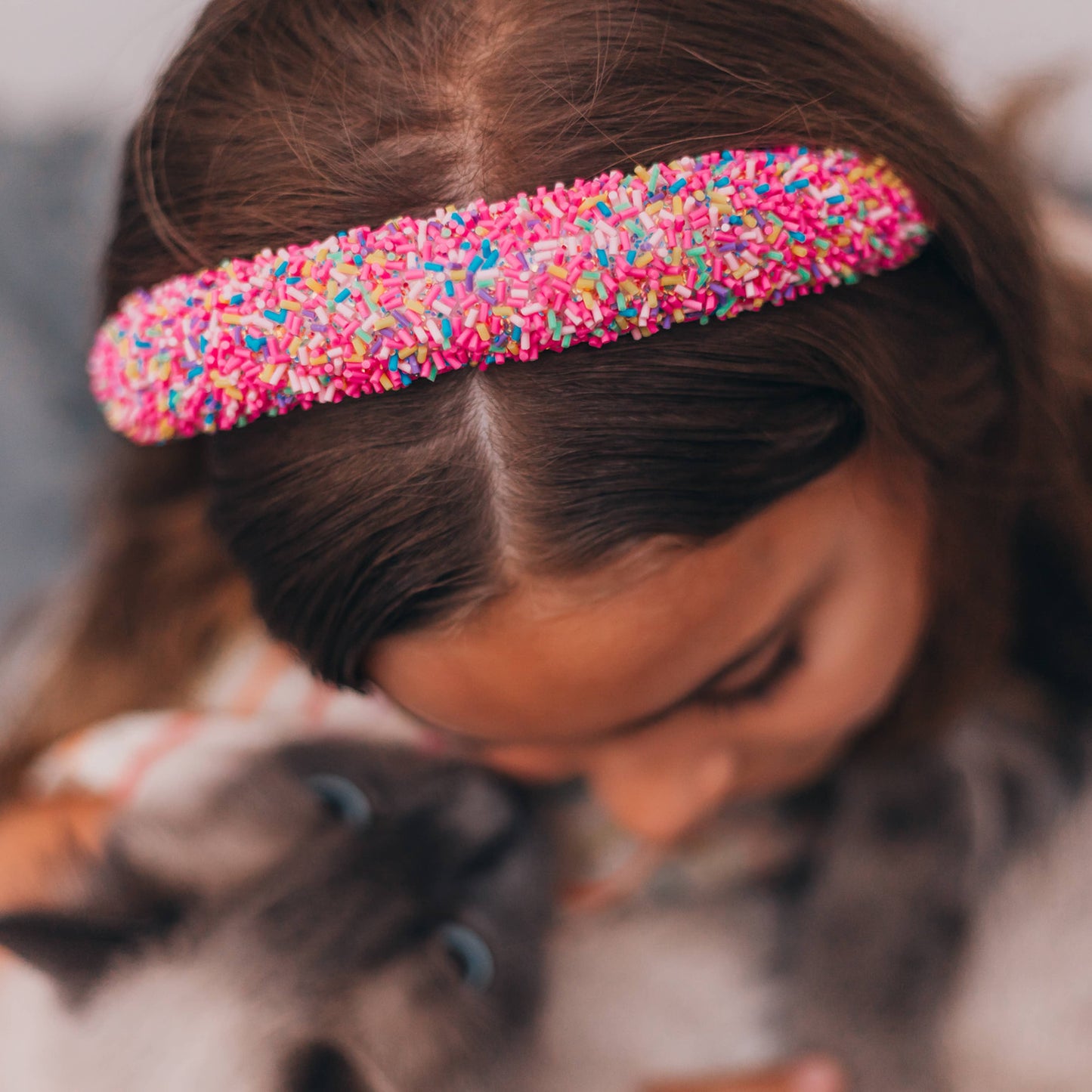 Hot Pink Padded Sprinkles Headband