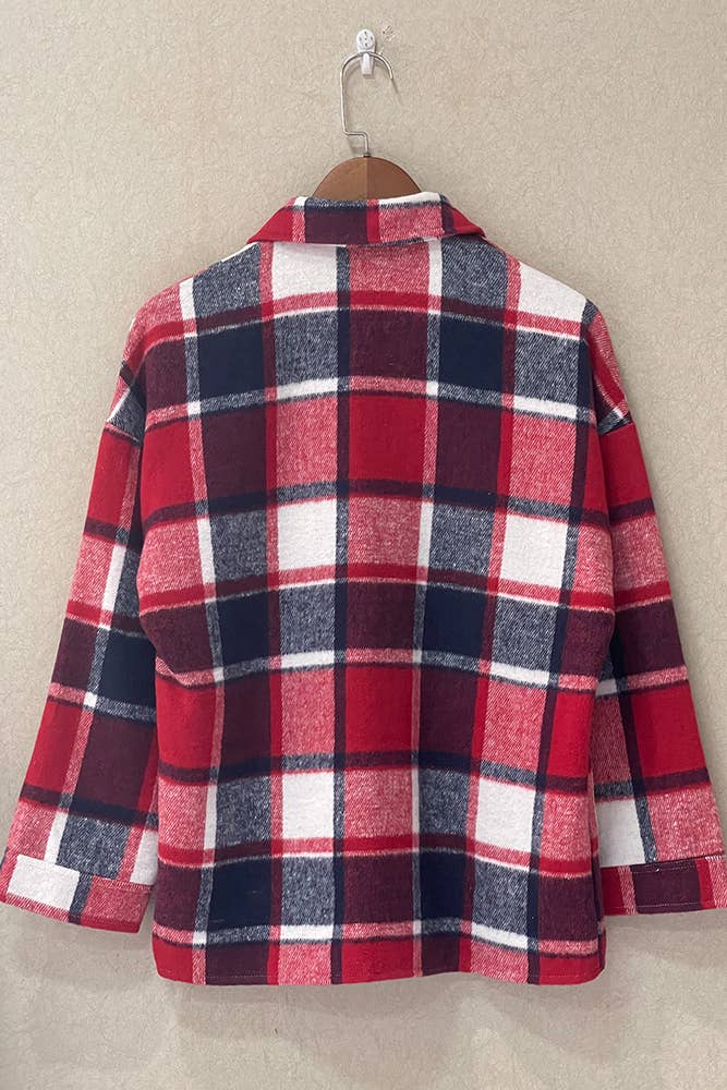 Navy and Red Plaid Shacket