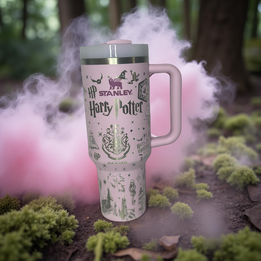 Gryffindor Magic Wizard – Courage, Castles & Caffeination! Tumbler | 40 oz Stanley | Laser Engraved
