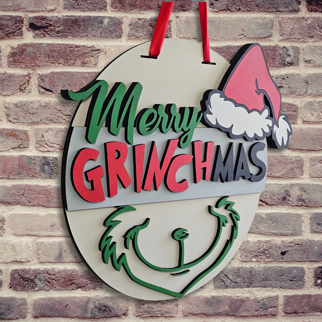 Merry Grinchmas Door Hanger