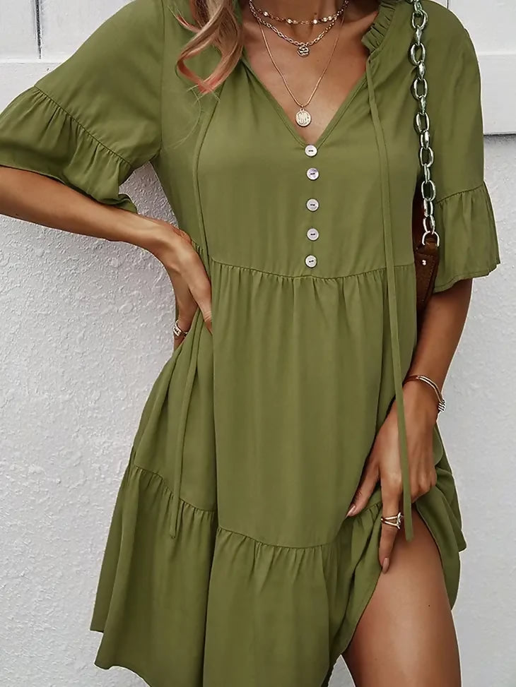 olive button adult dress
