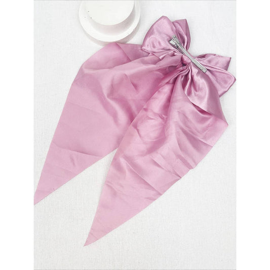 Mauve Satin Oversized French Bow