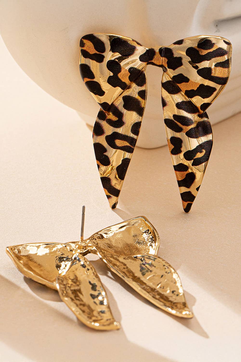 Fierce Leopard Bow Earrings