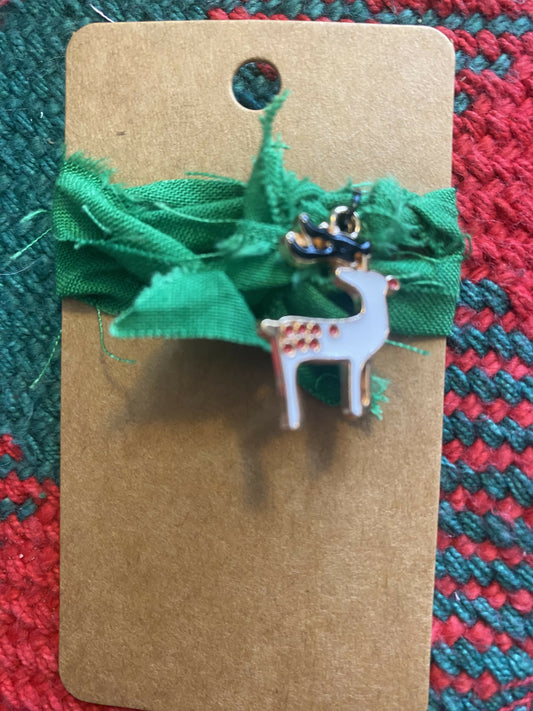 White Deer with Green Fabric