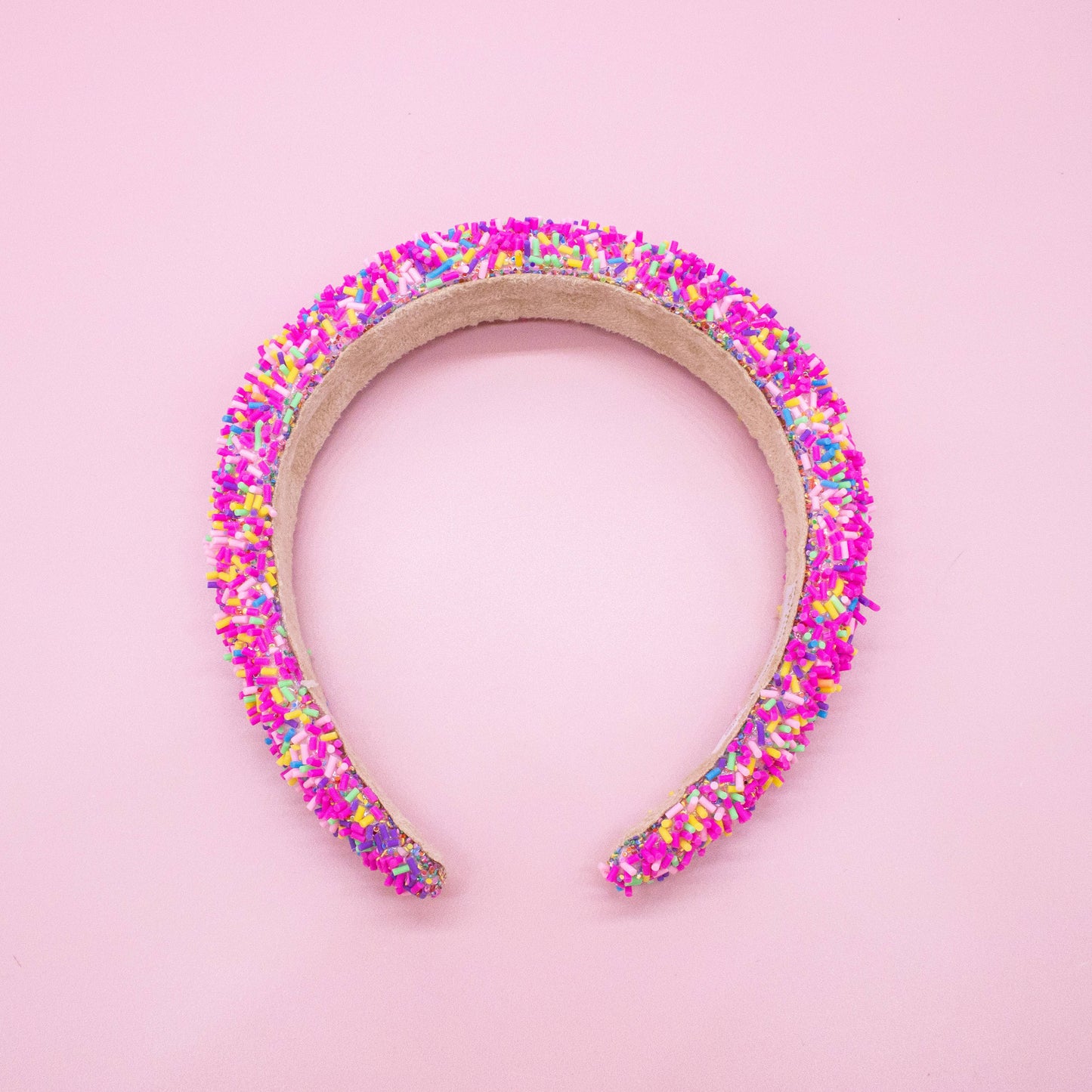 Hot Pink Padded Sprinkles Headband