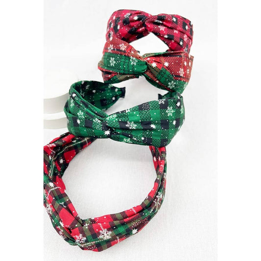Plaid Snowflake Fabric Headband