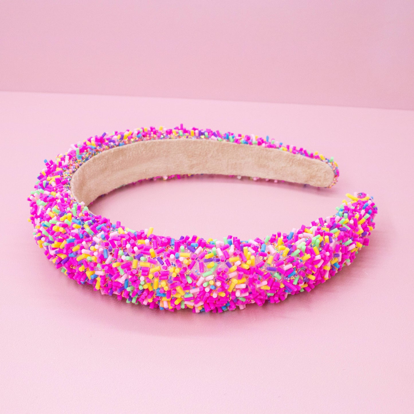 Hot Pink Padded Sprinkles Headband