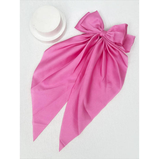 Pink Satin Oversized French Bow