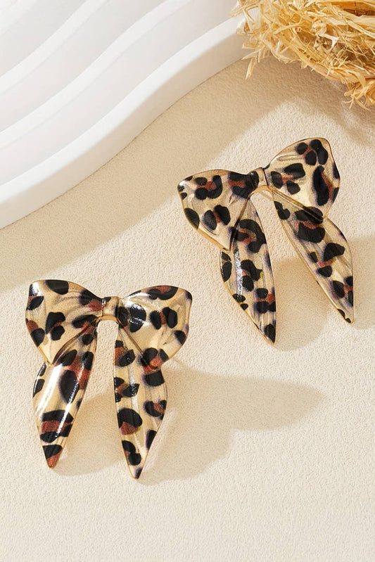 Fierce Leopard Bow Earrings