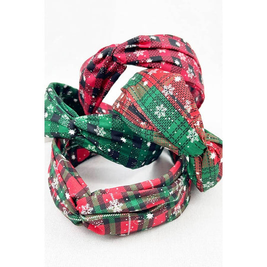 Plaid Snowflake Fabric Headband