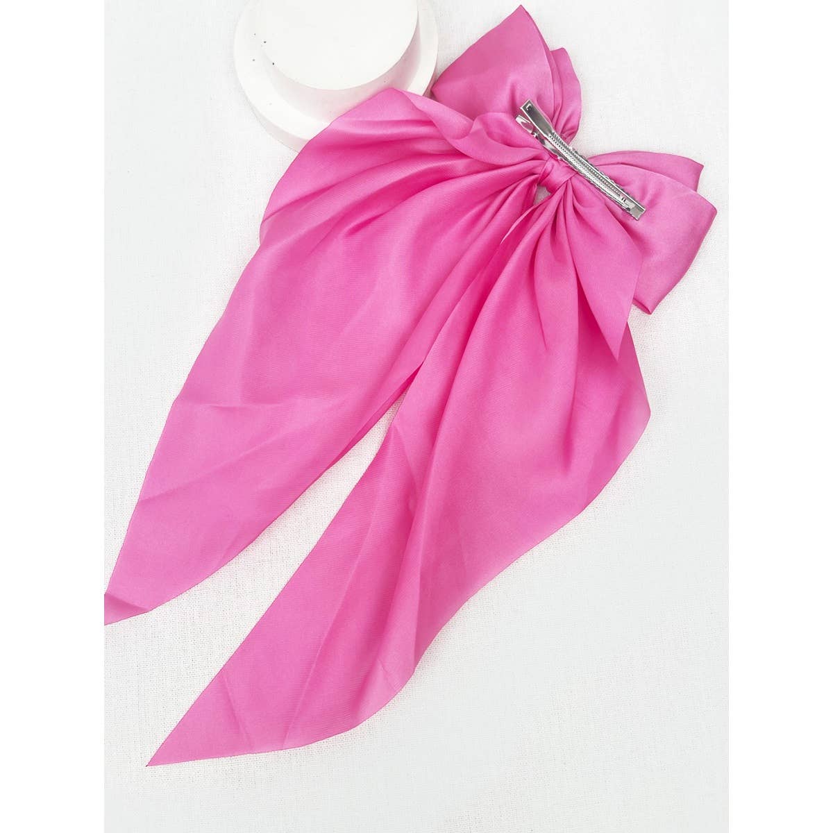 Pink Satin Oversized French Bow