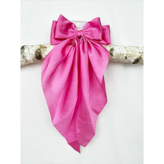 Pink Satin Oversized French Bow