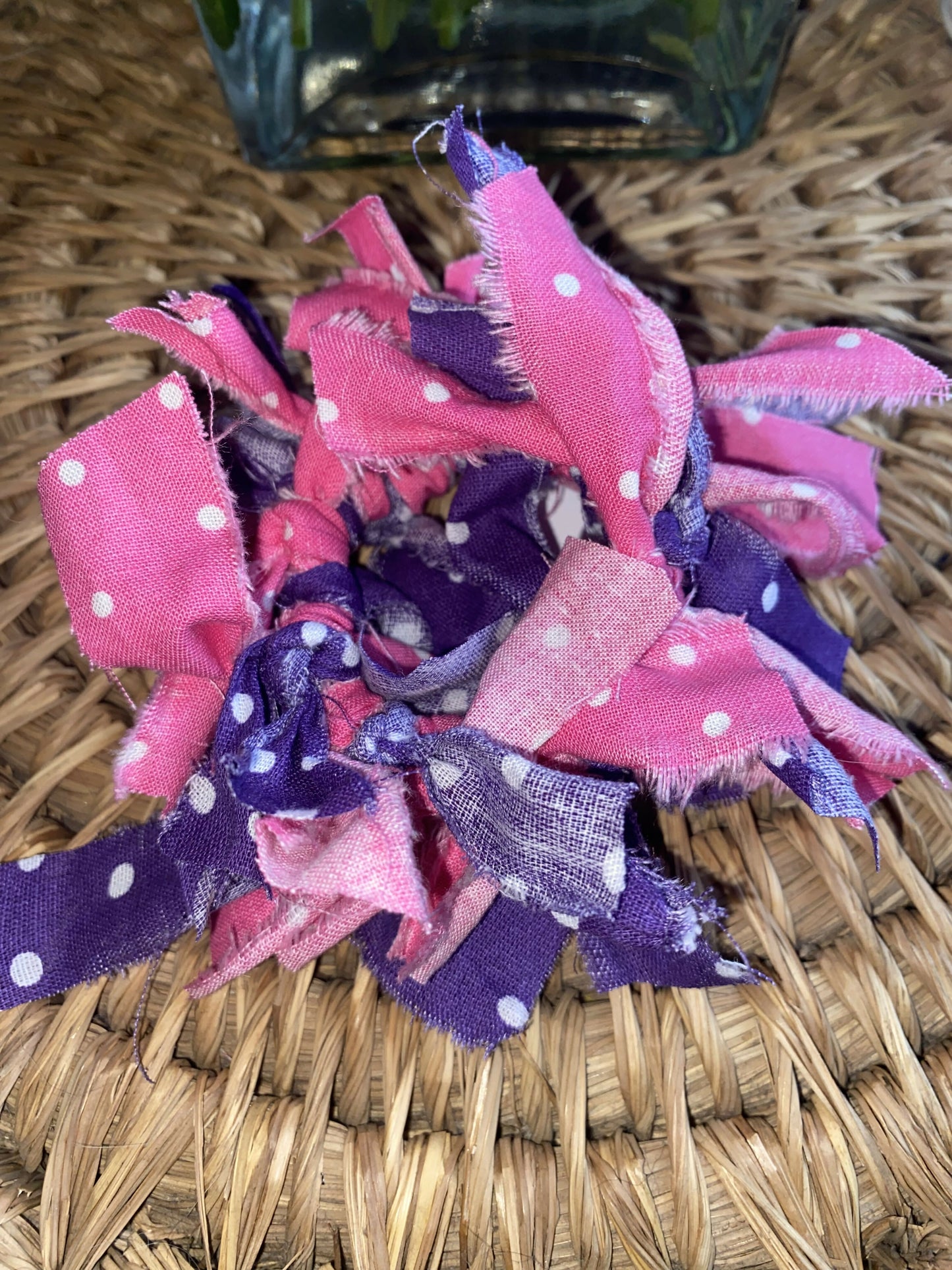 Pink and Purple Polka Dots hair tie