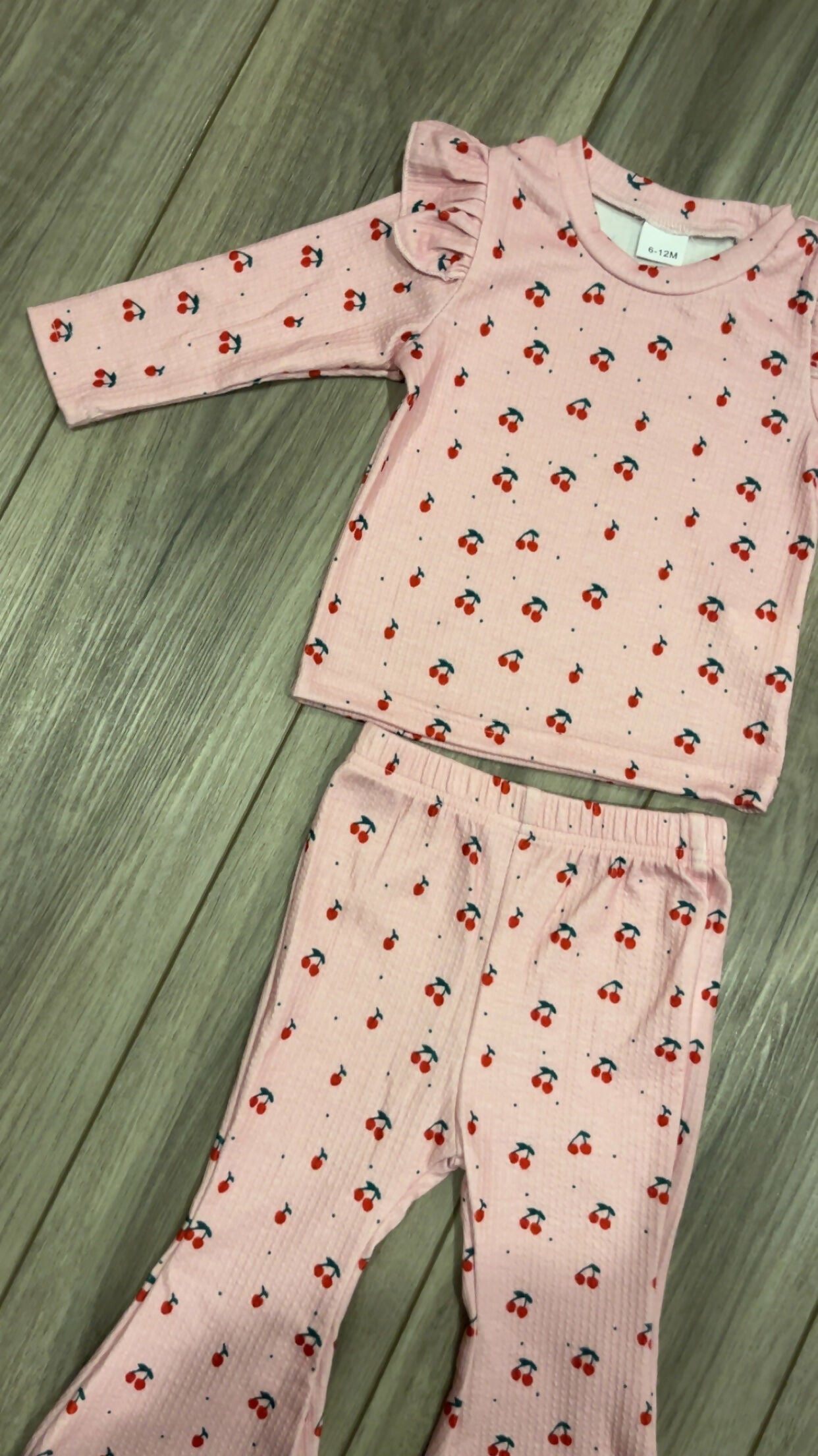 Cherry Ribbed Flare Set
