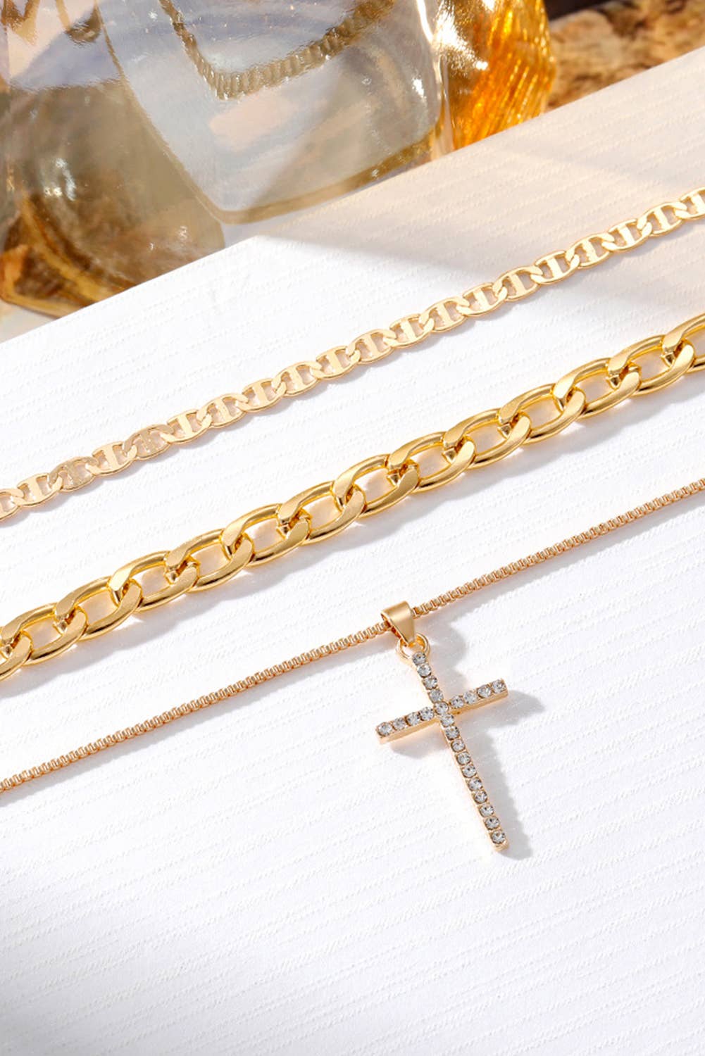 Golden Grace Layered Cross Necklace ✨