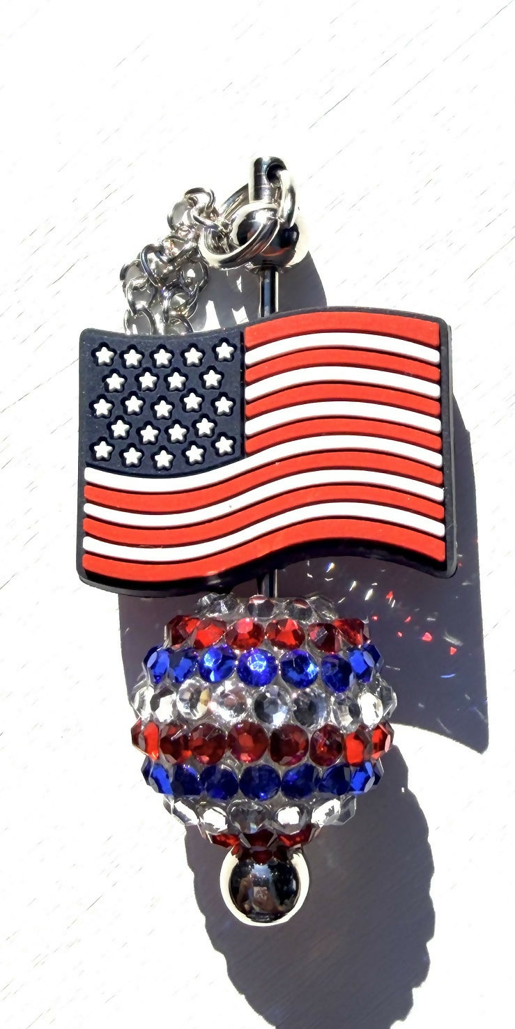 American Flag Tumbler/Bag Charm