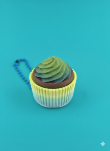 Cupcake Clicker Keychain – 3D Printed Fidget Dessert Charm