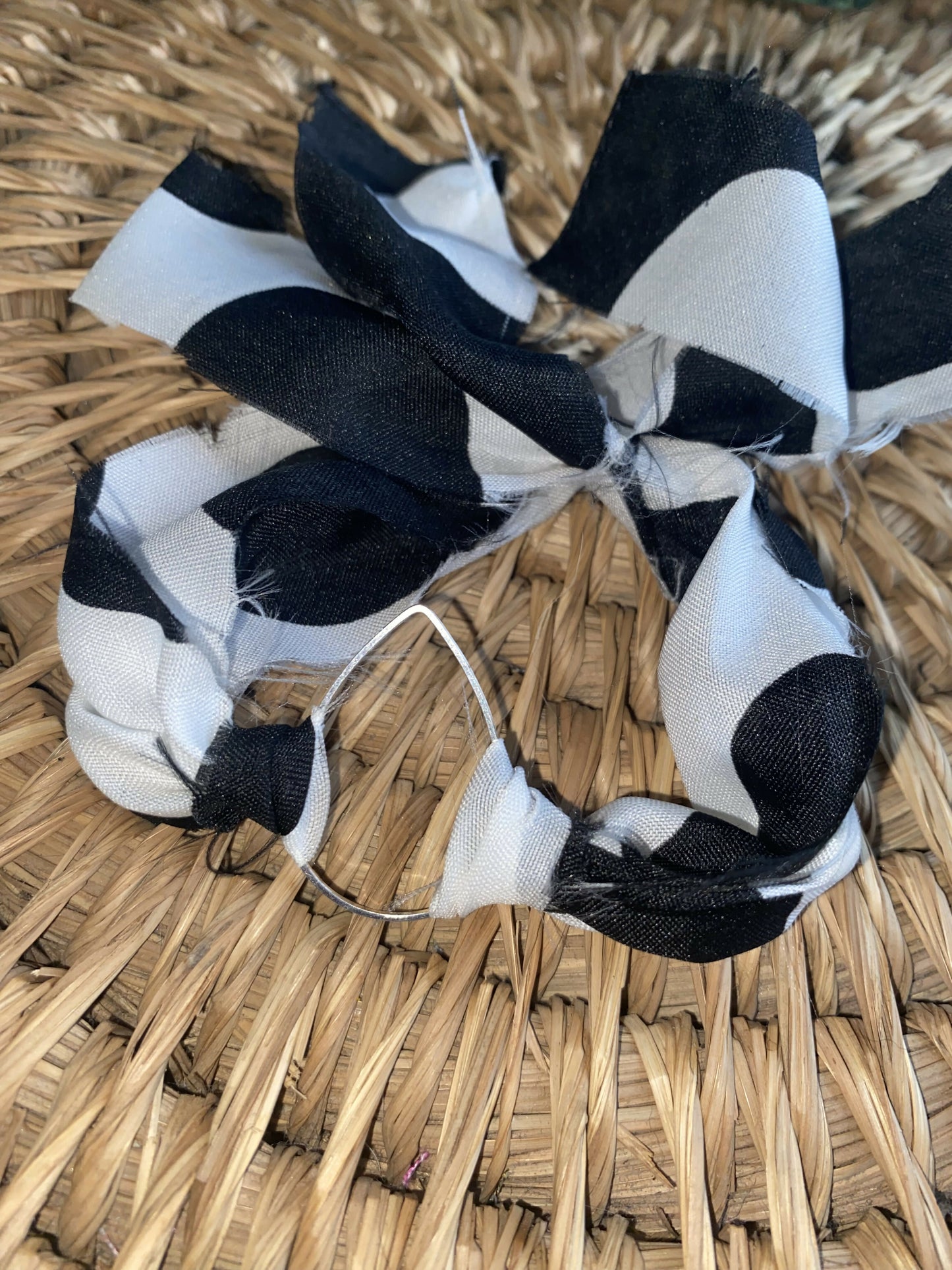 Silver Teardrop silk wrap bracelet