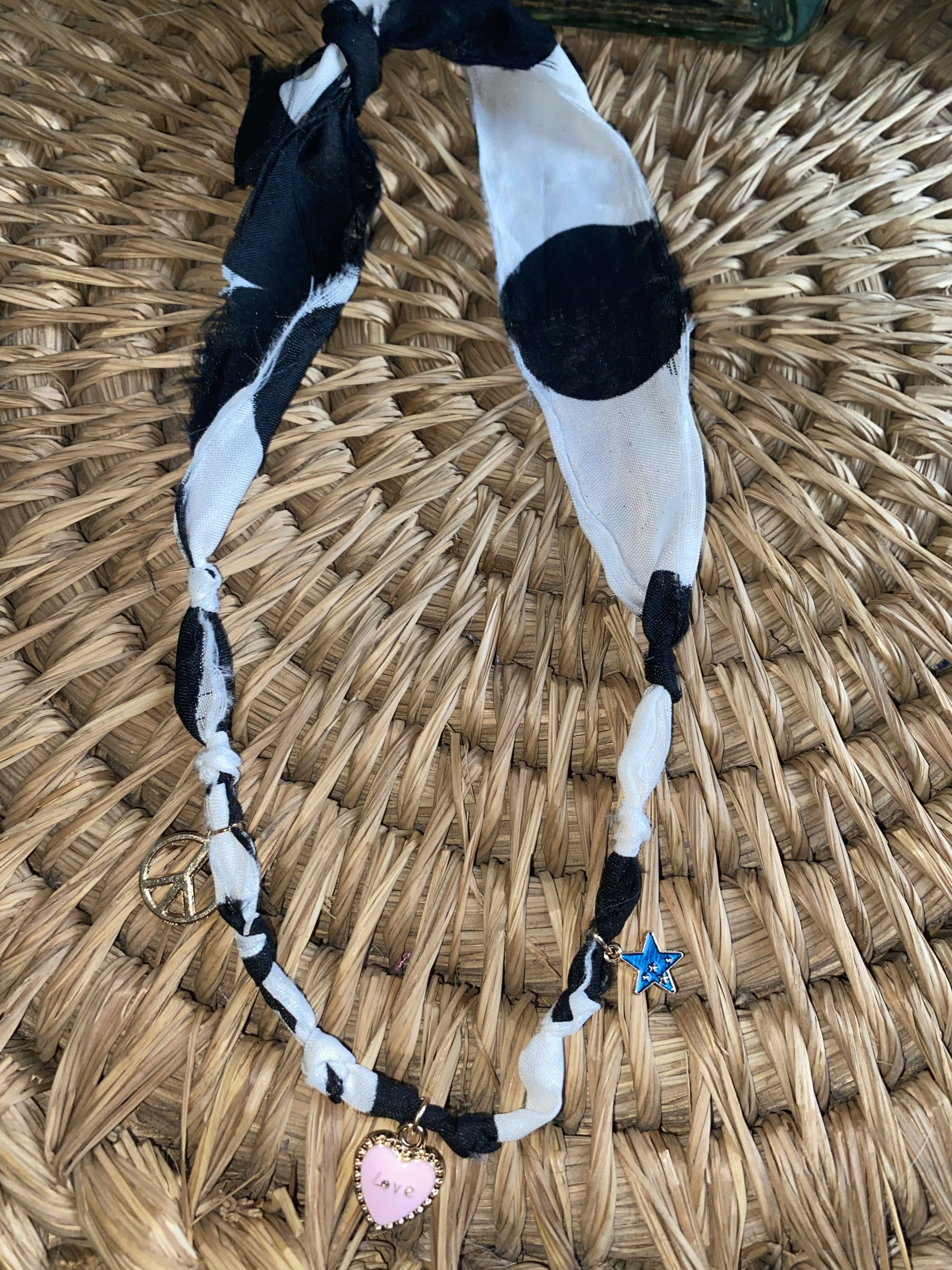 Peace, love, and star charm necklace