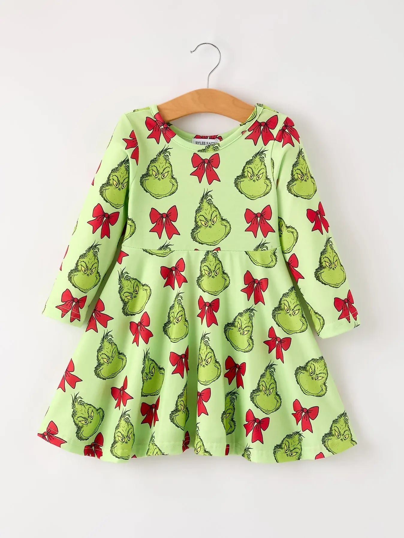 Christmas Tree Bow Green Character Dress
