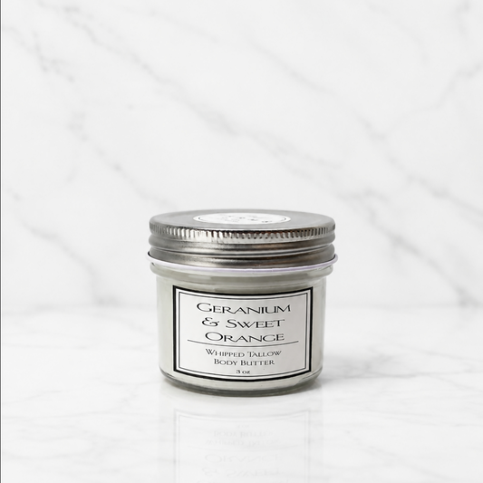 Geranium & Sweet Orange Tallow Body Butter - 3oz