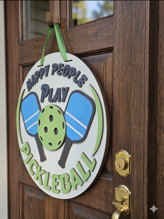 Happy People Play Pickleball – 3D Layered Door Hanger