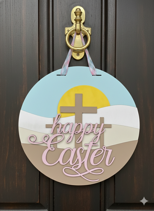 Happy Easter Crosses – 3D Layered Door Hanger