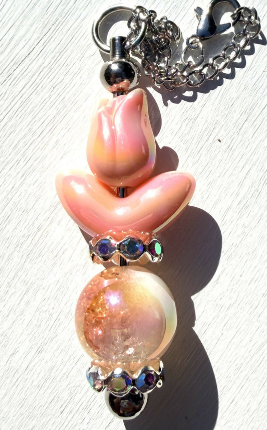 Peach Tulip Tumbler/Bag Charm