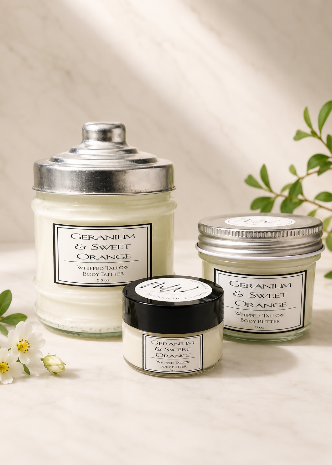 Geranium & Sweet Orange Tallow Body Butter - 3oz