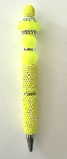 Neon Yellow Beaded Pen