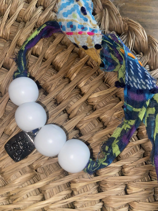 Let Go Charm with White Beads (Adult)