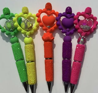 Beaded Pen - Neon Heart