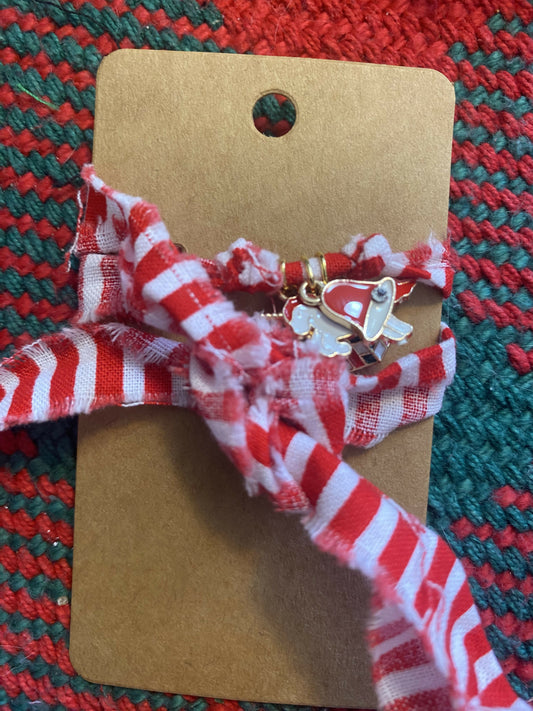 Three Holiday Charms with Red/White fabric