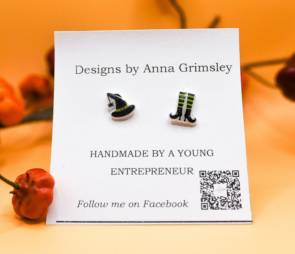 Halloween Witch and Stocking Earrings