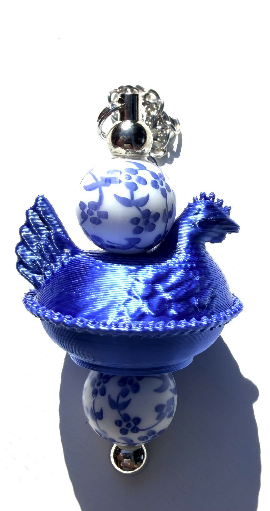 Hen On Nest Tumbler/Bag Charm (Blue)