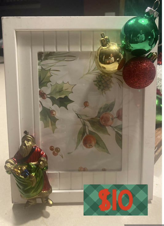 Santa and Ornament picture frame