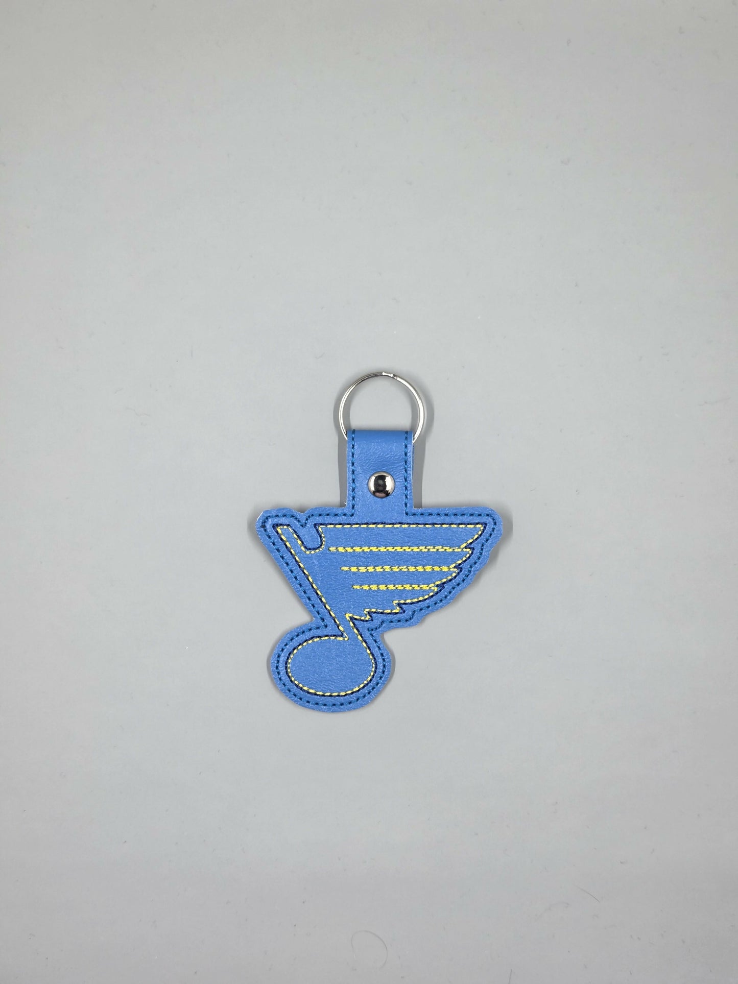 St. Louis Blues Note Embroidered Keychain | Blue and Gold Vinyl Keychain