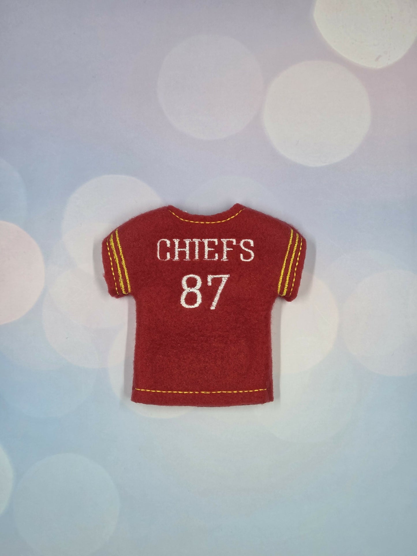 Football Elf Sweater – Handmade Red & Gold Football Jersey Outfit