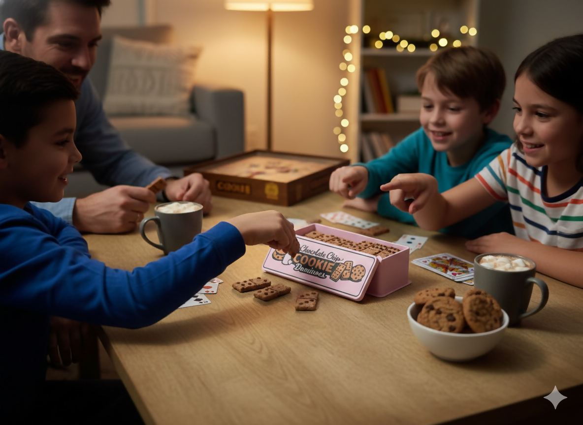 3D Printed Chocolate Chip Cookie Dominoes - Unique Gift for Gamers and Bakers