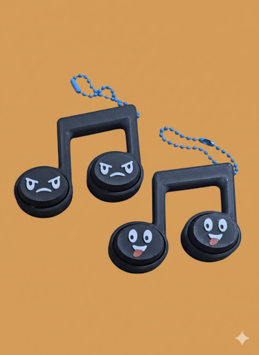 Musical Note Clickers - Single and Double Clickers β Smiley Music Fidget Toy