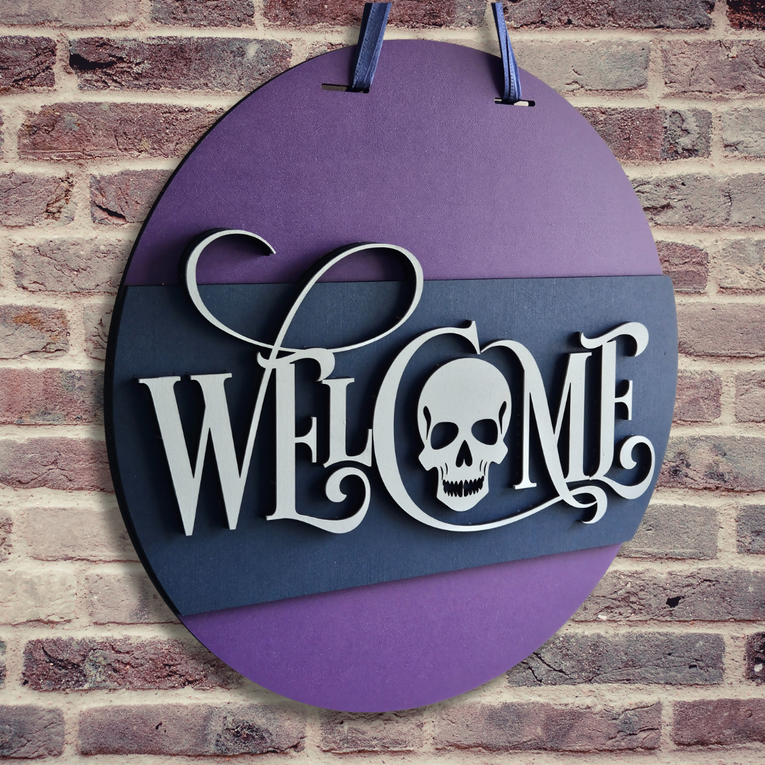 Welcome Skull Door Hanger