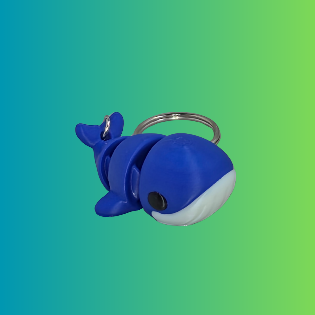 Articulating Whale Keychain – Ocean-Themed 3D Printed Fidget Toy