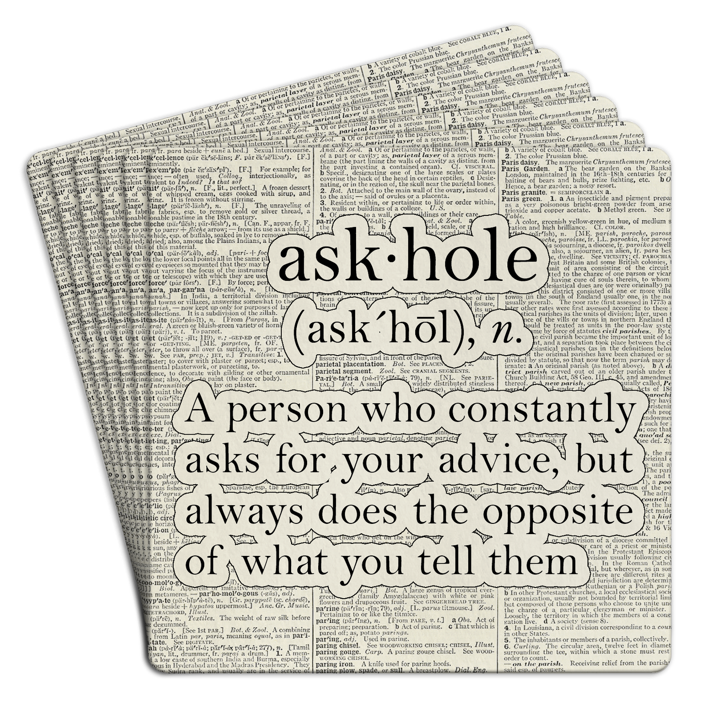 Askhole definition coasters